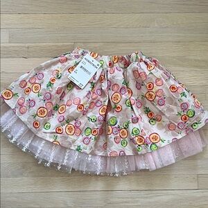 Nordstrom Pink Fruit Print Tulle Skirt